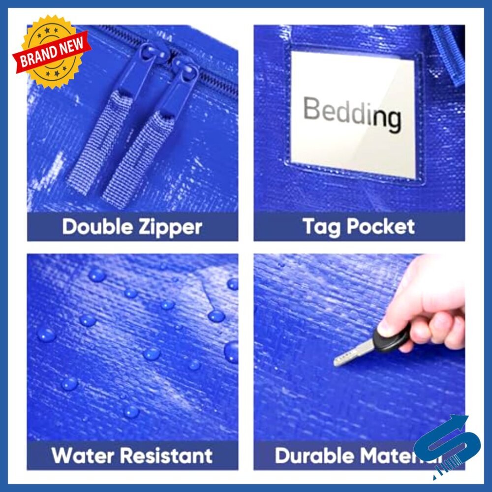 Heavy Duty Extra Large Moving Storage Bags with Zippers Foldable Durable - Picture 6 of 7